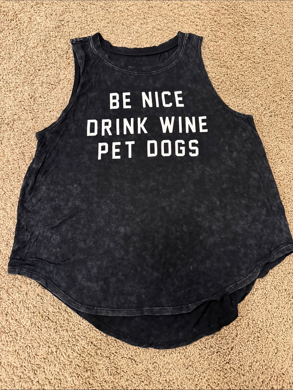 Be Nice Drink Wine Pet Dogs Graphic Tank Top - Black